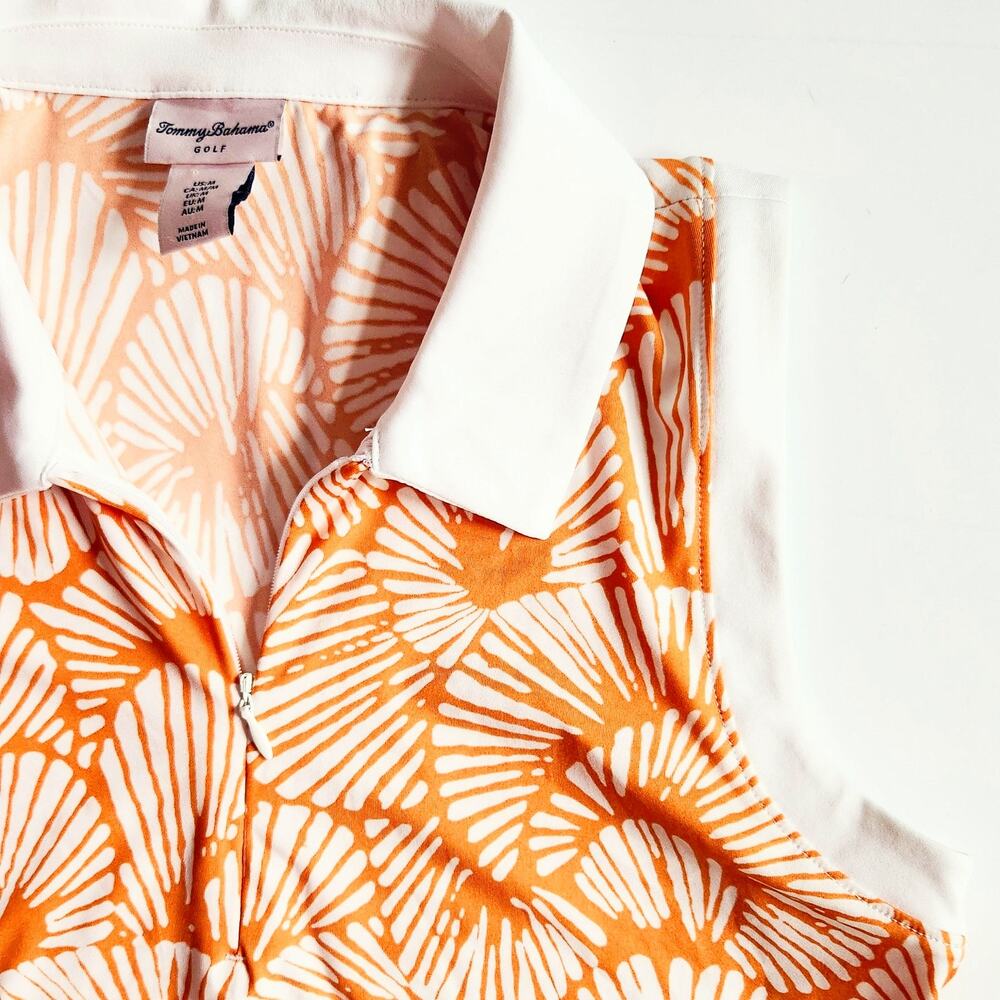 Tommy Bahama Golf Polo | Sleeveless Orange & White | Women’s Size M Activewear - Picture 5 of 8
